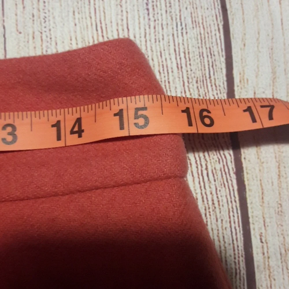 J. Crew Factory wool viscose blend lined  midi coral color skirt size 4 - Picture 8 of 10